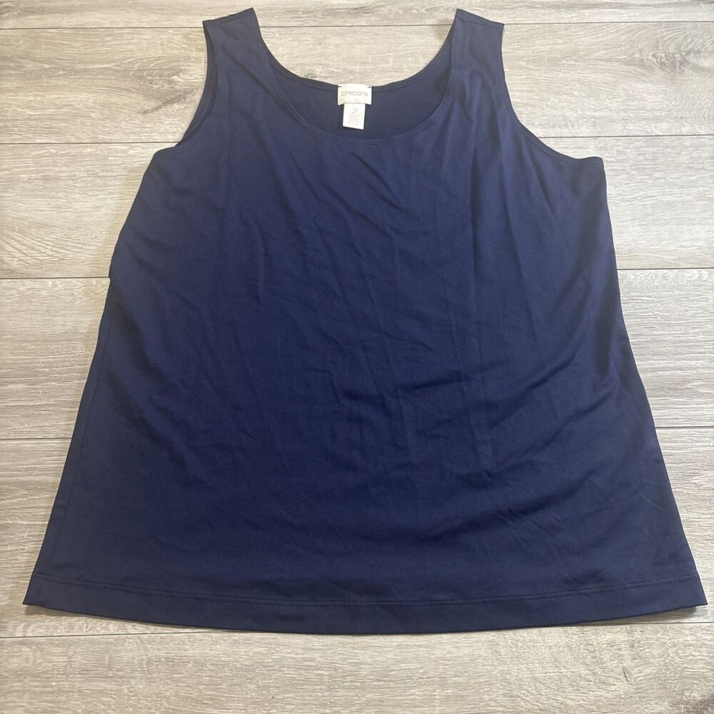 Chico's Women's Navy Blue Tank Size 2 U.S. Large Stretch